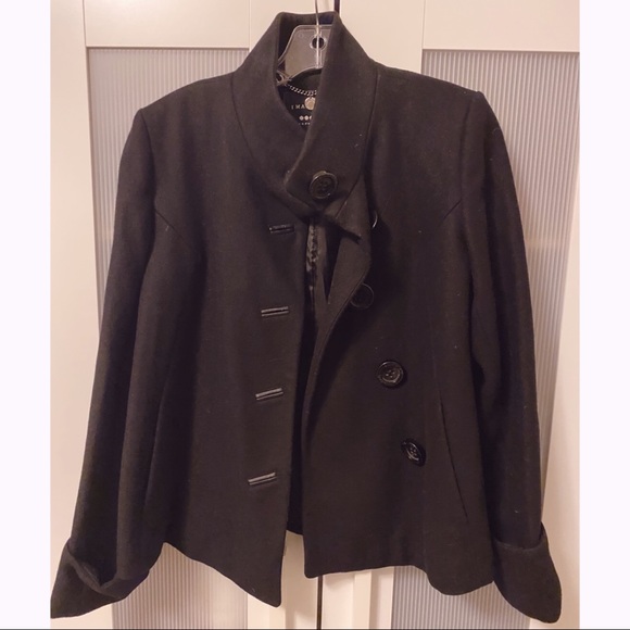 1 Madison Black Wool Blend Coat Jacket XS - Picture 2 of 7